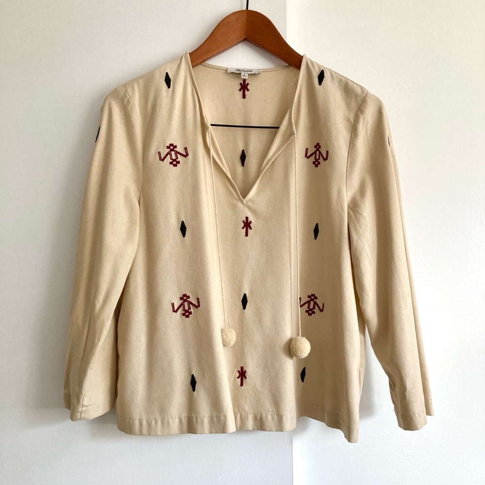 Madewell embroidered boho top